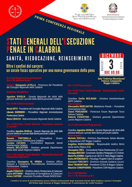Conferenza regionale Stati generali dell’esecuzione penale in Calabria