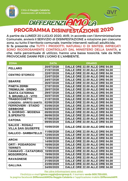 calendario disinfestazione avr