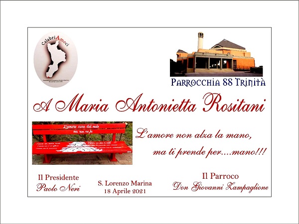 panchina rossa - marina san lorenzo