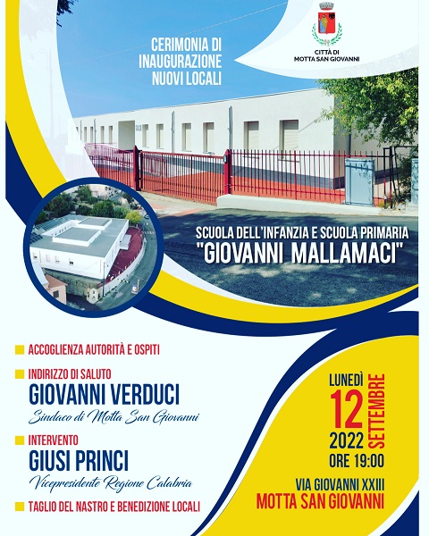 inaugurazione scuola motta san giovanni