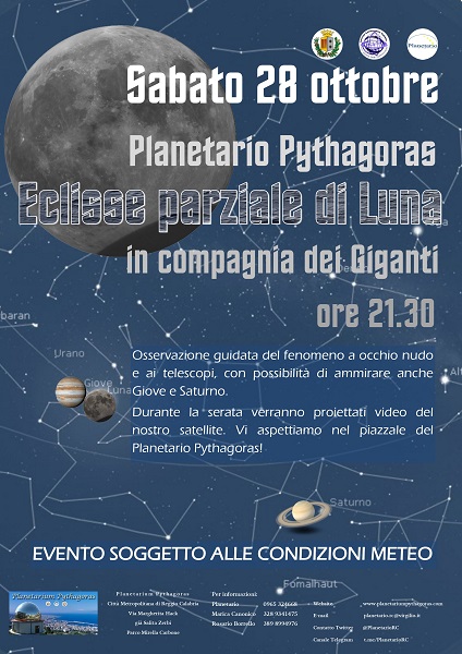 evento 28 ottobre 2023 Planetarium Pythagoras