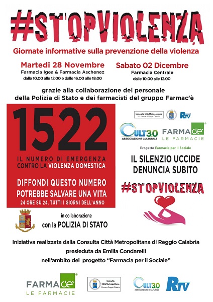 stop violenza farmacie - polizia di stato reggio