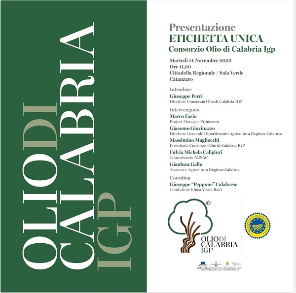 presentazione etichetta unica olio igp - cittadella catanzaro