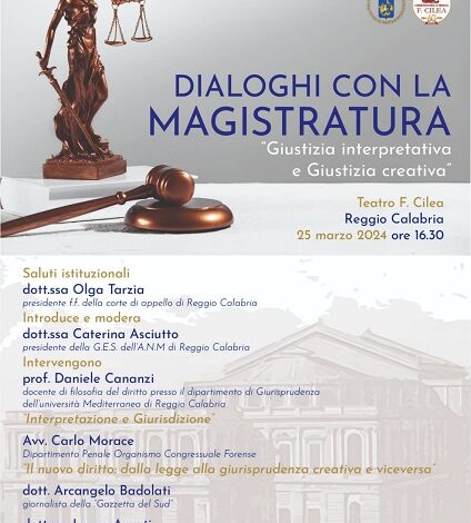 Dialoghi con la magistratura - teatro cilea reggio