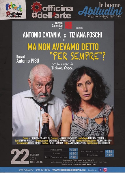 spettacolo Tiziana Foschi e Antonio Catania - teatro cilea reggio