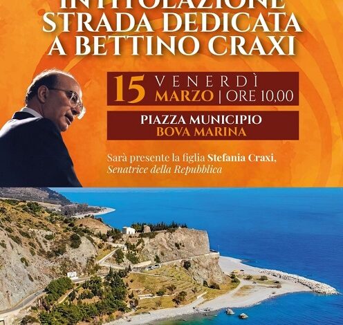 intitolazione strada Bettino Craxi - bova marina